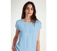 MORE & MORE - Shirt mit Satinfront blau - Gr. - 36