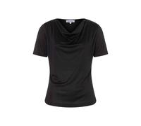 MORE & MORE - Shirt mit Wasserfall-Ausschnitt schwarz - Gr. - 46
