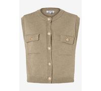 MORE & MORE - Strickweste mit Knöpfen beige/grün - Gr. - 44