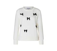 More & More Sweatshirt mit Schleifen-Details in Offwhite, Größe 34