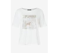 MORE & MORE - T-Shirt mit Foil-Print beige/weiß - Gr. - 40