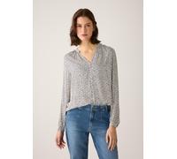 More & More Regular Fit Hemdbluse aus Viskose mit V-Ausschnitt in Weiss, Größe 36