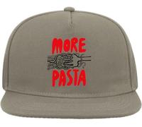 More Pasta Gabel Graphic Snapback Flat Visor Cotton Blend Cap Gray