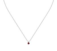 Morellato Damen Halskette aus nachhaltigem 925%-Silber, roter Zirkon, Tesori-Kollektion - SAIW174