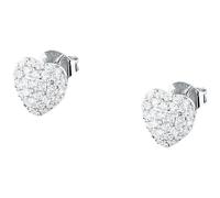 MORELLATO Damen-Ohrringe aus recyceltem 925er Silber, Zirkonia, Kollektion NOBILE, Herz, Pavé - SAZK04