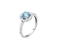 Morellato Damen Ring, TESORI Kollektion, aus Silber 925, Zirkone, Aquamarinblauen-Zirkone - SAIW97