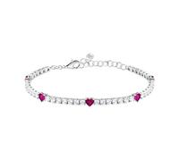 Morellato Damenarmband aus recyceltem 925‰-Silber, Tennis, Herz, TESORI-Kollektion, Geschenk für Freundin