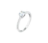 Morellato Damenring aus Sterling-Silber 925% langlebig, weiße Zirkonia, Kollektion Tesori, Solitaire SAIW1790, Silber