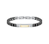 Herren Armband, GOLD Kollektion, aus Stahl, Gold 750, Kristalle, Keramik - SATM11