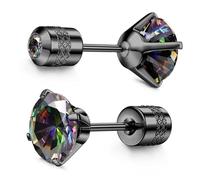 Morfetto Hypoallergen G23 Titan Ohrringe Ohrstecker für Herren Männer Damen | Medizinische Titan Ohrstecker Schwarz 20G Knorpel Tragus Helix Piercing Ohr Ohrringe Damen 3/4/5/6/7/8MM