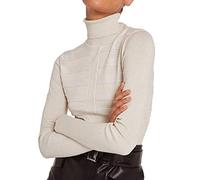 Morgan 202-mentosa Damen-Pullover, langärmlig, Rollkragen, Lurexgarn, Mentosa, Weiß, Größe S