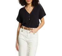 Morgan Damenpullover, kurzärmlig, V-Ausschnitt, Marineblau, Größe L