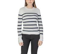 Morgan De Toi Damenpullover Weiß Streifen Frühling Sommer - Größe: L