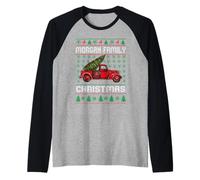 Morgan Family Ugly Christmas Sweater Red Truck Funny Xmas Raglan