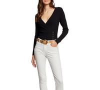 Morgan Pullover, langärmlig, Wickelkragen, Marineblau, Größe XL