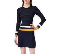 Morgan Skaterkleid mit Kontraststreifen, Marineblau/Hellbraun, Größe S