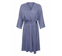 Morgenmantel LISCA "Morgenmantel - 100 cm Tania", Damen, Gr. XL, blau (mistic lavender), Viskose, Hausmäntel (78440444-XL) mistic lavender