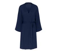 Morgenmantel TRIUMPH "Amourette Robe", Damen, Gr. 44/46, blau (admiral), Modalmischung, Hausmäntel, seidig - weich mit Stretch (87036415-44) admiral
