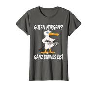 Morgenmuffel Möwe Guten Morgen Ganz Dünnes EIS T-Shirt, Damen, Anthrazit, XL