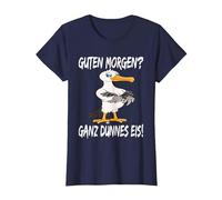 Morgenmuffel Möwe Guten Morgen Ganz Dünnes EIS T-Shirt, Damen, Marineblau, XL