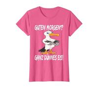 Morgenmuffel Möwe Guten Morgen Ganz Dünnes EIS T-Shirt, Damen, Rosa Meliert, XL