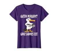 Morgenmuffel Möwe Guten Morgen Ganz Dünnes EIS T-Shirt, Damen, Violett, XL