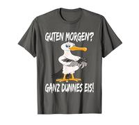 Morgenmuffel Möwe Guten Morgen Ganz Dünnes EIS T-Shirt, Herren, Anthrazit, XL