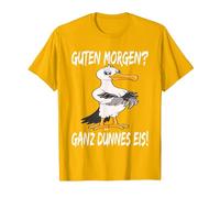 Morgenmuffel Möwe Guten Morgen Ganz Dünnes EIS T-Shirt, Herren, Leuchtendes Gold, XL