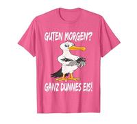 Morgenmuffel Möwe Guten Morgen Ganz Dünnes EIS T-Shirt, Herren, Rosa Meliert, XL