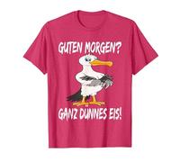 Morgenmuffel Möwe Guten Morgen Ganz Dünnes EIS T-Shirt, Herren, Rot Meliert, XL