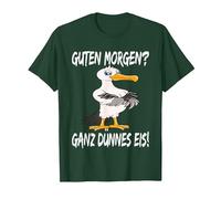 Morgenmuffel Möwe Guten Morgen Ganz Dünnes EIS T-Shirt, Herren, Waldgrün, XL