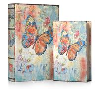 Moritz 2er Set Aufbewahrungsbox Deko Bunter Schmetterling Love Buch Safe Box Schatulle Buchhülle Geldversteck - 4260525959542