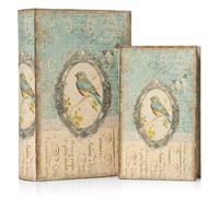 Moritz 2er Set Aufbewahrungsbox Deko Vogel im Spiegel Buch Safe Box Schatulle Buchhülle Geldversteck - 4260525959498