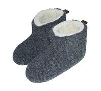 Moro-Design Hausschuhe Hüttenschuhe Lammfell Schafwolle Schaffell Leder Dunkel Grau Gr.35-48 (37)