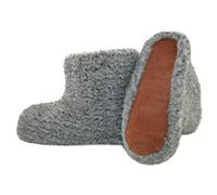 Moro-Design Hausschuhe Hüttenschuhe Lammfell Schafwolle Schaffell Wildleder Grau Gr.36-47 (36)