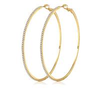 MOROTOLE 14K Gold Strass Ohrringe - Dünn & Groß - Hypoallergen - Frauen & Mädchen Schmuck - Geschenke - 20/30/40/50/60/70mm