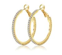 MOROTOLE 14K Gold Strass Ohrringe Mode Dünn Groß Reifen Ohrringe Hypoallergen Gold Reifen Ohrringe Frauen Mädchen Schmuck Geschenke 20/30/40/50/60/70mm Gold Reifen Ohrringe