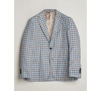 Morris Linen Cotton Checked Blazer Blue Blau 50