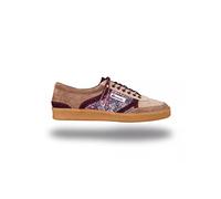 Morrison - Sneaker - Modell Cherokee - Herren und Damen - Spaltleder und Wildleder - Unisex - handgefertigt Spanien - Braun, Kastanienbraun und Creme - Gr, List Marron Granatrot Creme, 43 EU