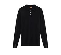 MOS MOSH GALLERY - MMGAdam Soft LS Polo Knit black - Gr. - XXL