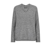 MOS MOSH - MMThora V-Neck Knit grey melange - Gr. - M