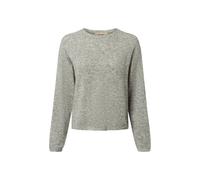 MOS MOSH Loose Fit Strickpullover mit Woll-Anteil Modell 'Mape' in Mittelgrau Melange, Größe M