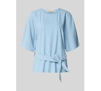 MOS MOSH Relaxed Fit Bluse aus Viskose-Mix Modell 'Rikas' in Hellblau Melange, Größe XS