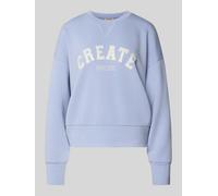 MOS MOSH Sweatshirt aus Viskose-Mix mit Rundhalsausschnitt Modell 'CELLI' in Hellblau, Größe S
