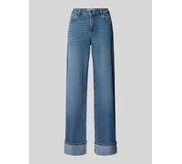 MOS MOSH Wide Fit Jeans mit fixierten Beinabschlüssen Modell 'Dara' in Dunkelblau, Größe 28