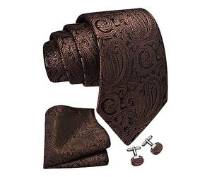 Moschen-Bayern Trachtenkrawatte Herren Krawatte Seidenkrawatte Paisley festlich Hochzeit 100% Seide Braun