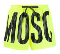 Moschino Brand Print Logo Highlighter Gelbe kurze Badeshorts L
