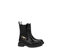 Moschino Chelsea Ankle Boots In City Love Abrasive Calfskin Black Größe: 37 | Stiefel Outlet | Damen | Schwarz