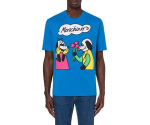 Moschino Comics Characters Organic Jersey T-shirt Blue Größe: 46 | Basic T-Shirts Outlet | Herren | Blau