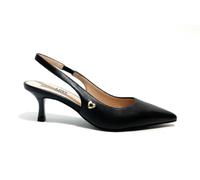 Moschino Damenschuhe Love Pumps aus schwarzem Leder, Schwarz , 40 EU